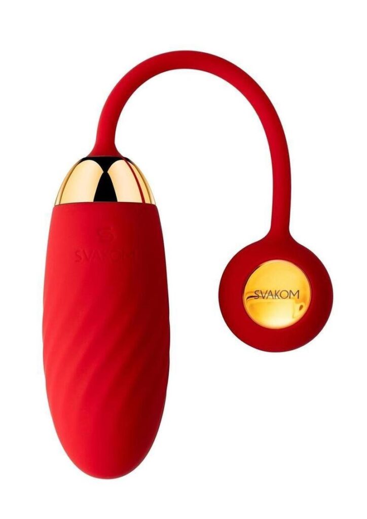 Interactive Bullet Vibrator. Seductive red with a ribbed design