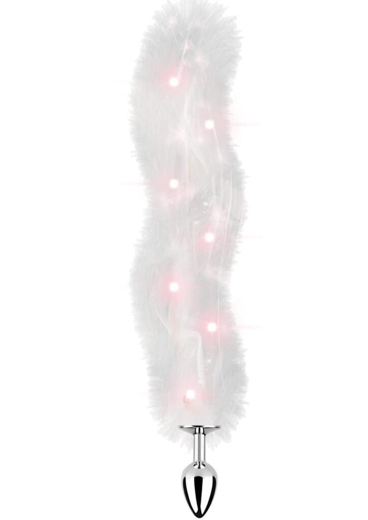 Now you can get down and play in the dark in a bright and flashy Colorful way with the LIGHT UP Foxy Tail Pleasure Plug! The Ultra Soft LIGHT UP Fur Tail hanging down only adds to your erotic experience as it gently caresses your skin and illuminates the fun in a whole new erotic way! Playing with light adds more fun to the night!
