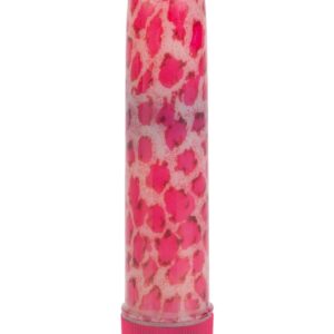 Waterproof multi-speed massager in beautiful color of pink with sensual leopard spots. Requires 2 C batteries