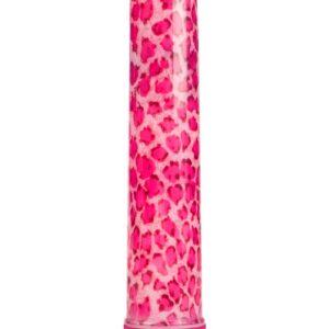 Waterproof multi-speed massager in beautiful color of pink with sensual leopard spots. Requires 2 C batteries