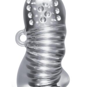 The RIZE! Squeezy is designed for maximum comfort and to achieve optimal levels of personal performance. Add a little bit of your favorite lube and enjoy the snug grip as the multi-textured chambers create an incredible array of sensations. The no-slip handle and finger grips on the outside keeps everything under control. Squeezy is crystal clear for a great view of the action! It`s easy to clean
