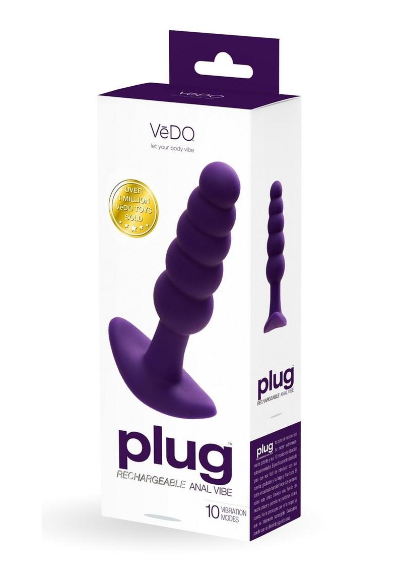 VeDO Plug Rechargeable Silicone Anal Plug - Perfectly Purple - Image 2