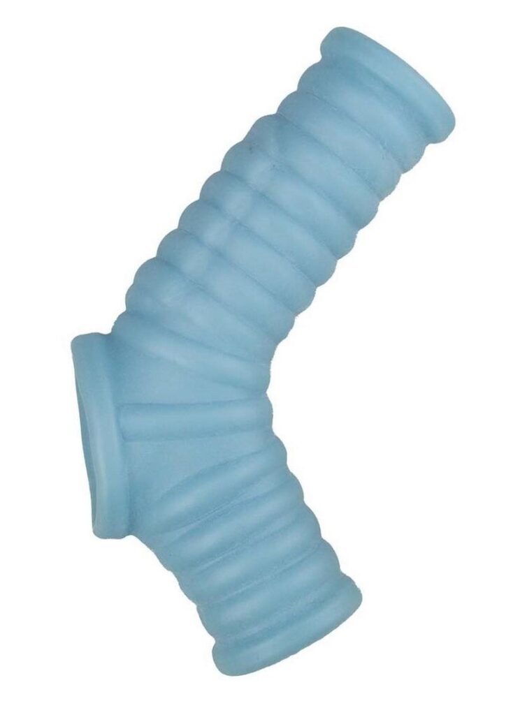 Looking for an extra assist in the bedroom? Let the Vibrating Ribbed Fit Power Sleeve add an extra 45% in girth while gently cradling your erection and pushing it forward.andnbsp;The super soft and stretchy material has a natural skin-soft feel with ribbed texture detailing for extra stimulation for the receiving partner. Each thrust will deliver extra stimulating ribbed texture that will drive your partner wild! This one-size-fits-most penis extender is sure to make you the ultimate pleaser in the bedroom. Send Your partner soaring to further heights of ecstasy