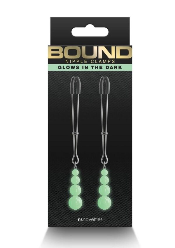 Bound`s clamps feature silicone tips for a better comfort and fit. Glows in the dark.