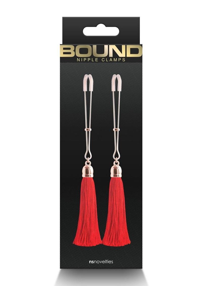 Bound`s clamps feature silicone tips for a better comfort and fit. Hanging tassles.