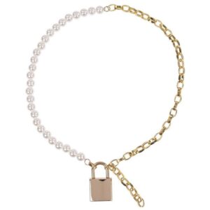 Live in submissive luxury with the Pearl Day Collar. Feel like you`re living the high life with illustrious faux pearls and gold chain draping your neck all while connected by a mysterious lock and key that shows you belong to your partner. Use discretion by wrapping the pearls around your wrist and locking it to the chain to create a new bracelet collar and extend your submission into everyday wear.andnbsp;               Designed for discrete wear with stunning faux pearls and gold chain           Custom gold lock and key keeps collar in place               Wear tightly or loose with an adjustable length from 9 to 20andnbsp;