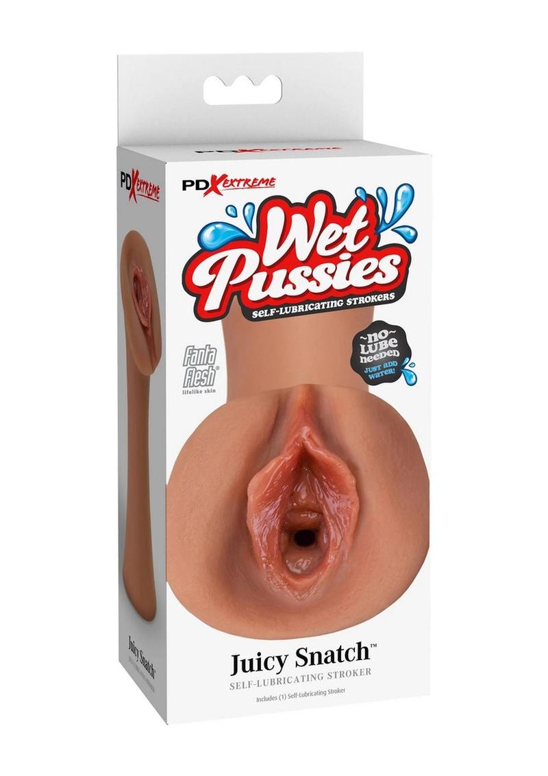 because this stroker is dripping wet with excitement! Get ready for an unforgettable stroking session when you stick your dick deep inside the Wet Pussies Juicy Snatch stroker. Itandrsquo;s self-lubricatingandmdash;which means that all it takes is a little water