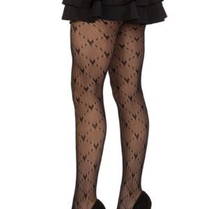 Love struck heart net tights. O/S Black