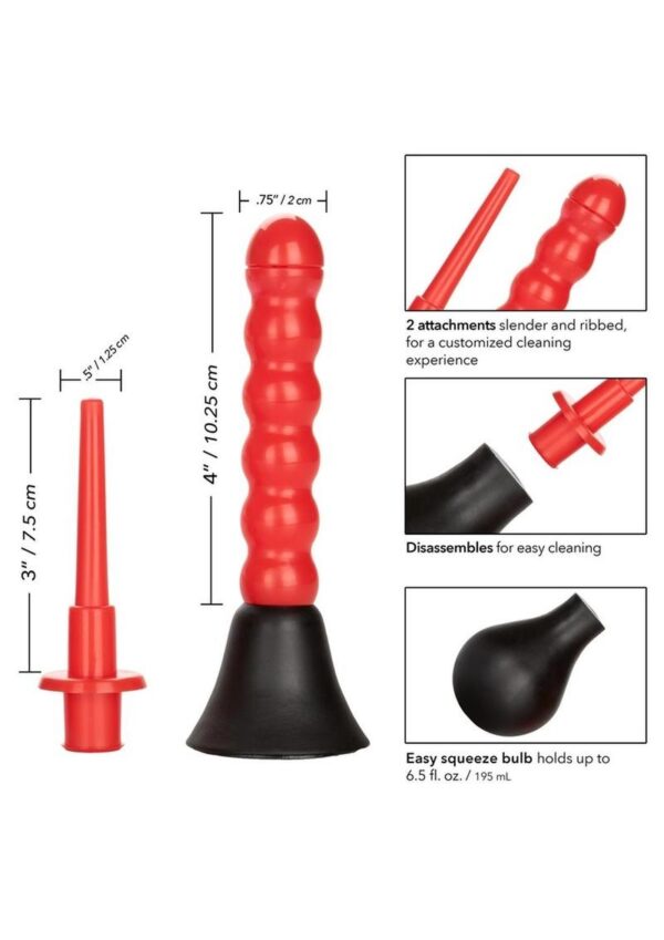 6 length attachment. Better use water soluble lubricant on mount for ease of penetration and comfort.