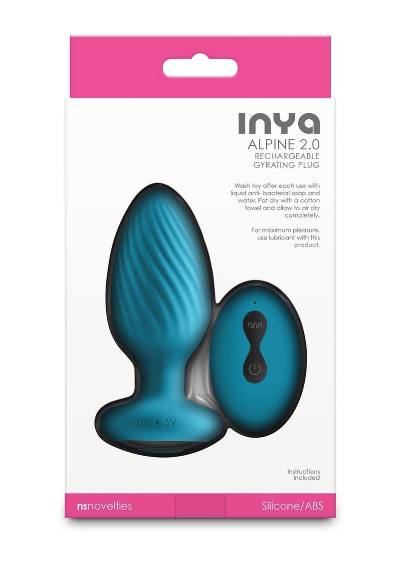 Inya Alpine 2.0 Rechargeable Silicone Anal Plug with Remote Control - Teal - Image 4