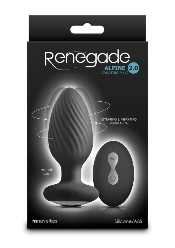 Renegade Alpine 2.0 Rechargeable Silicone Anal Plug with Remote Control - Black - Image 2