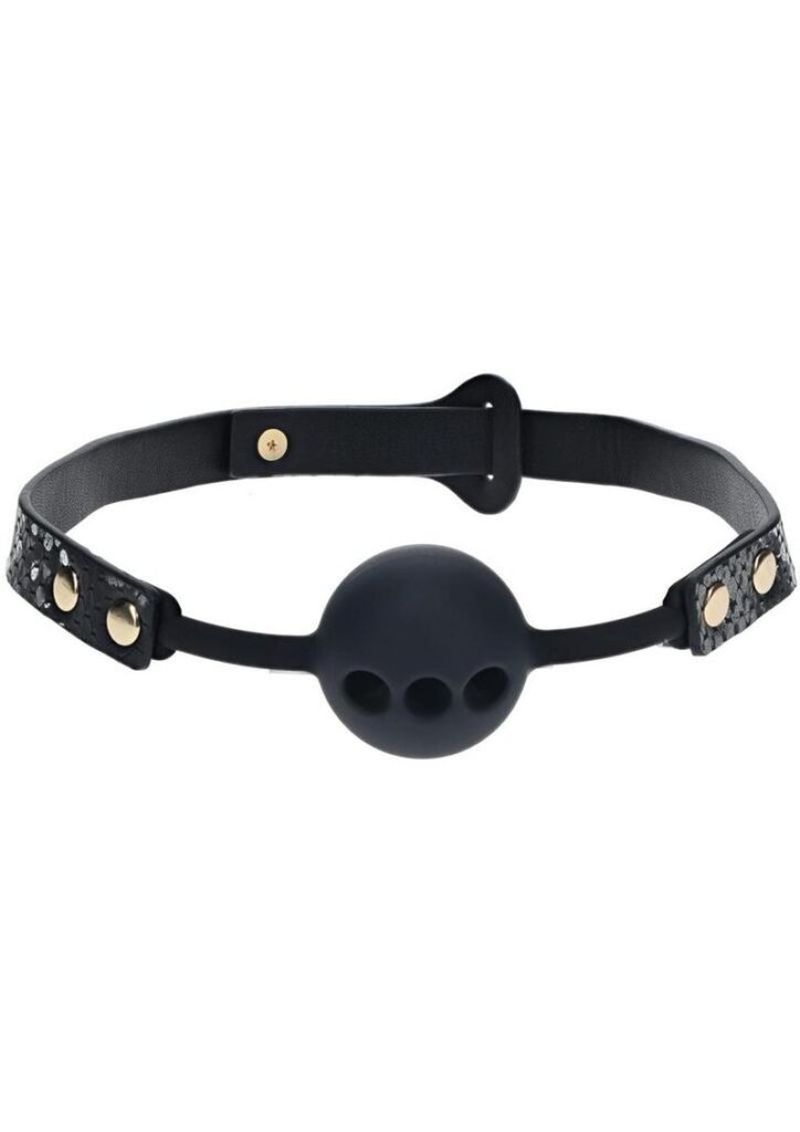 You love a naughty game? Keep you lover quiet with the Florence Collection Breathable Ball Gag by Ouch!. This gag has quality bonded leather adjustable straps for a one size fits all