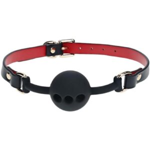 You love a naughty game? Keep you lover quiet with the Milan Collection Breathable Ball Gag by Ouch!. This gag has quality bonded leather adjustable straps for a one size fits all