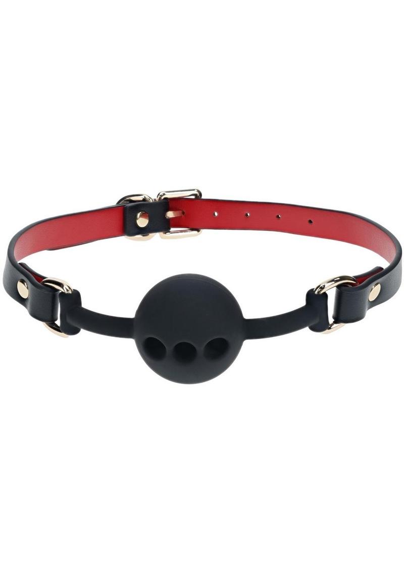 You love a naughty game? Keep you lover quiet with the Milan Collection Breathable Ball Gag by Ouch!. This gag has quality bonded leather adjustable straps for a one size fits all