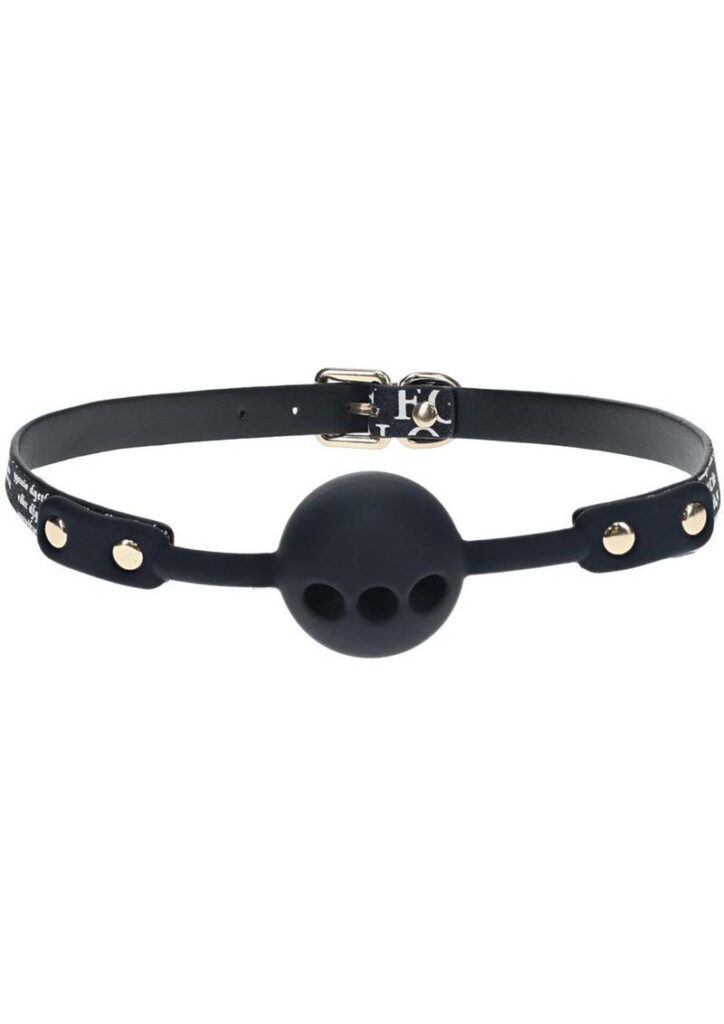 You love a naughty game? Keep you lover quiet with the New York Collection Breathable Ball Gag by Ouch!. This gag has quality bonded leather adjustable straps for a one size fits all