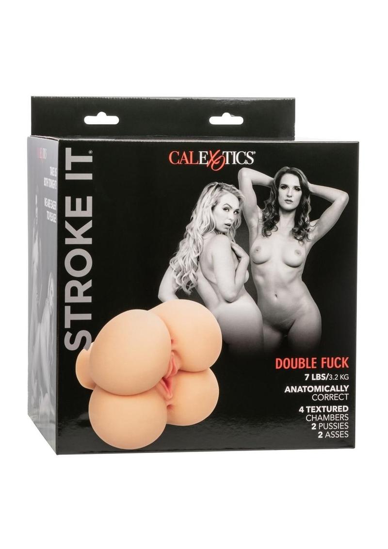 designed to provide heavy-duty stroking pleasure with its 7 lbs./3.2 kg of lifelike sensation. This life-size double-stacked pussy and ass stroker offers a unique experience