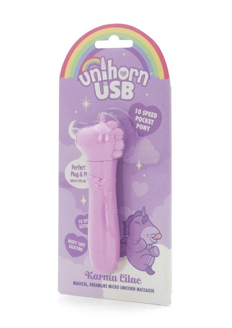 Unihorn Karma Lilac Rechargeable Silicone USB Bullet - Lavender - Image 2