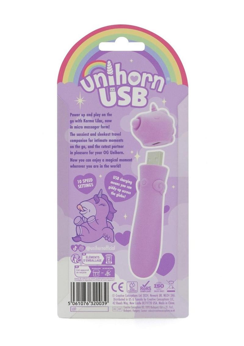 Unihorn Karma Lilac Rechargeable Silicone USB Bullet - Lavender - Image 4