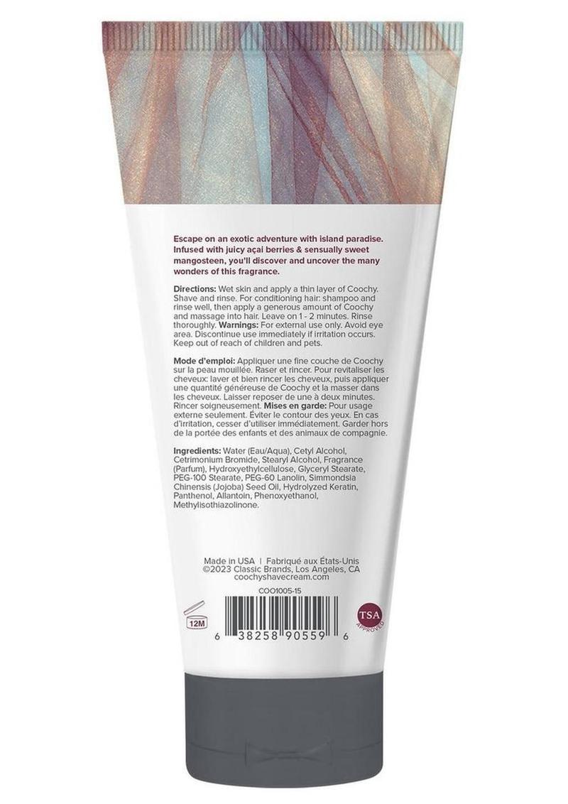COOCHY SHAVE CREAM - ISLAND PARADISE 0.5 fl oz/15mlAN EXOTIC AND ALLURING FRAGRANCE THAT IS REMINISCENT OF A LUSH ISLAND GETAWAY. SHOWCASING VIBRANT FRUITY NOTES WITH RICH CITRUnited StatesBLOSSOMS AND TROPICAL UNDERTONES.