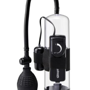 The Beginner`s Vibrating Pump will give you the size and confidence you`ve always dreamt about without any harmful side effects. With each squeeze of the medical-style pump ball