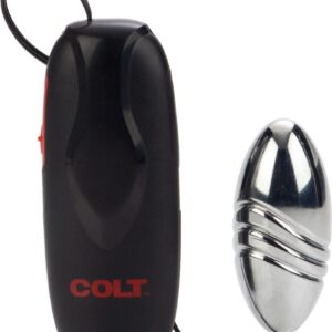 Turbo powered oversized vibrating bulletMulti-speedEZ grip controller with slide controlABS with PU Cote (black) ABS with silver plating (silver) ABS (controller)3 AA batteries3x 1.25/ 7.5 cm x 3.25 cm (bullet)