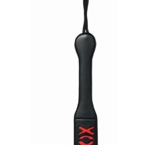 This black vinyl paddle features a red cheeky XOXO design that leaves a sexy impression on your partner!