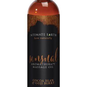 Intimate Earth Sensual Aromatherapy Massage Oil Cocoa Bean and Goji Berry 4oz