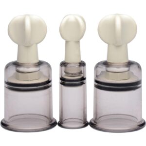 Experience powerful suction on your nipples and clitoris when you play with this easy-to-use sucker set! Without the complication of bulky tubes and pumps