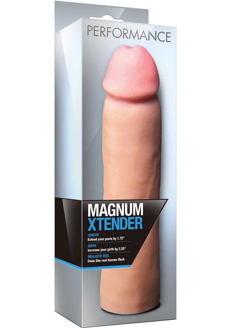 Water Based and Hybrid Lube Safe and easy to clean. Enter your partner. Enjoy!GET BIGGER - Extends Your Penis By 1.75 and Thickens By Up To 2.75 In DiameterMORE PLEASURE - Ultra Soft. Ribbed To Intensify Sensation And Pleasure For The WearerULTRA SOFT - Made Of Our Legendary X5 Plus. Life Like And Feels Better Than RealSTAYS SECURELY ON YOUR ERECT PENIS - Internal Ribbing Creates An Effective Vacuum To Keep Sheath Securely On An Erect Penis. Please Note If You Become Flaccid Sheath Will Slide OffSHEATH SIZE: 9 length / 7.25 able length / width: 2.75. You Can Carefully Cut End Of Sheath To Fit Your Length