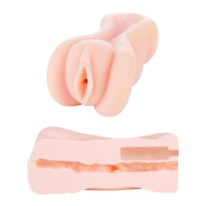 The Miss Mischa Deluxe realistic masturbator is packed with texture on the inside and features a realistic stretchy opening for a lifelike feel.    This toy features a supple