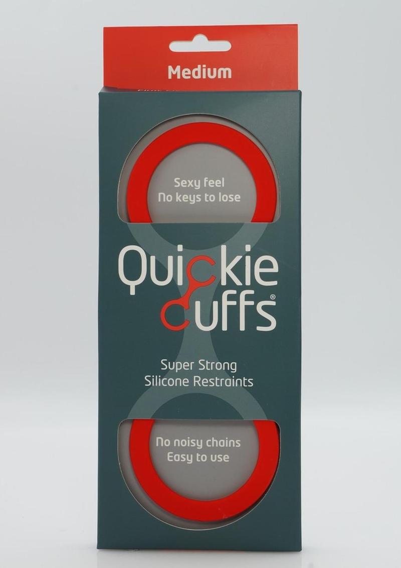 easy to use Quickie Cuffs. Quiet no noisy chains Universal Flexible silicone to fit anyone`s wrists Instant no fiddly keys or ill fitting cuffs Comfortable Control soft but strong and secure silicone Innovative first flexible cuffs on the market Easy Anytime