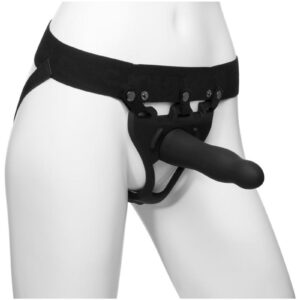 BE anything you want to be. The Body Extensions Hollow Strap-On System by Doc Johnson is a unisex collection of harnesses and hollow silicone attachments designed to stimulate the body and allow penetration play regardless of the type or function of the wearer`s anatomy. This high-quality 2-piece set includes an elastic and premium silicone harness designed for maximum comfort and durability and one silicone attachment crafted to maximize the sexual pleasure and empowerment of every user. Each product in the Body Extensions collection includes detailed instructions for care and usage.