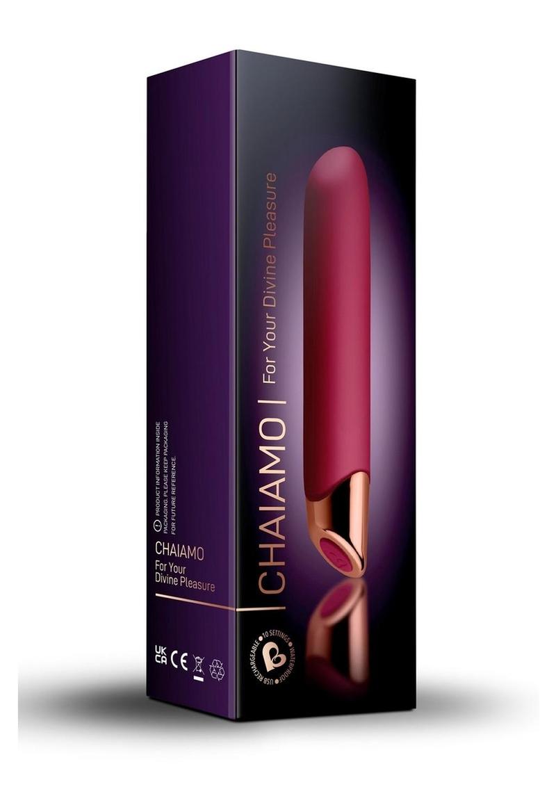 highly powerful and crafted to absolute perfection Chaiamo has been exquisitely designed to drive you to the ultimate climax. Lose yourself in sublime sensory pleasure as Chaiamo sends strong and deep sensual vibrations throughout your body whilst targeting your pleasure zones with intense sensations. Prepare to experience your most unforgettable orgasm. Sensory velvet touch body safe silicone 10 highly powerful vibration and pulsation levels Tapered tip for precision stimulation 100 % fully waterproof USB magnetic charge 3 hours charge time for up to 3 hours of pleasure 3 secs turn on/off
