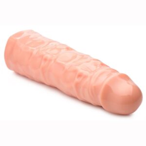 Gain three inches of solid length and about an inch of girth with this penis enhancing sleeve! The firm