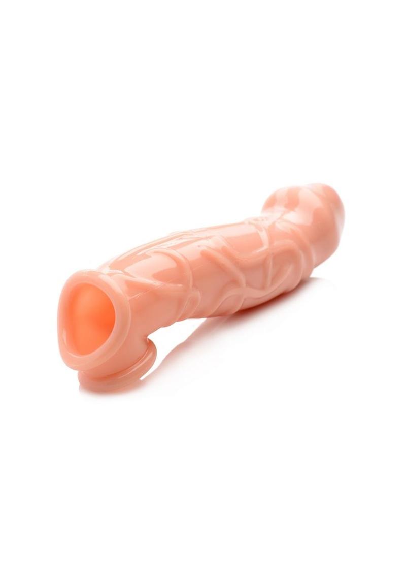 allowing your scrotum to go through the bottom hole for a satisfying stretch. The solid 2 inch tip is followed by a hollow interior that allows for a snug and secure fit. This body-safe and phthalate-free material is compatible with silicone and water-based lubricants. Use warm water and mild soap or a toy cleaner to clean after use.Measurements: 9 inches in total length