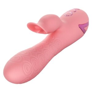 FEATURES:    Powerful rotating massager plus vibrating contoured teasing stimulator  3 speeds of rotating action in the shaft plus sensual texture  10 functions of independent vibration