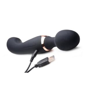 each with 3 speeds and 7 functions of vibration. The massage head side can be used like a classic massage wand with the added comfort of the flexible neck. The handle side has a subtle curve for possible penetration play if the mood calls for deep vibration within.The Dual Duchess is made with premium body safe silicone that is body safe and phthalate free so you can massage worry free. The premium silicone wand can be enjoyed in the shower or bath tub due to its waterproof design as well!Rechargeable via USB cable (included)Measurements: 8 inches total length