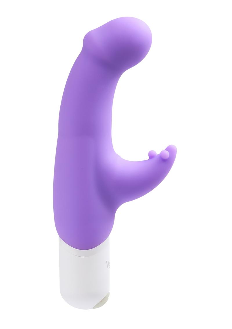Joy VIBE is sure to double your pleasure. Designed to stimulate the G-spot with the gently curved head while you electrify your clitoris with the flexible rabbit tickler. This vibe is perfectly paired for a ride you`ll never forget. PRODUCT FEATURES Powerful motor 12 vibration modes Two button easy control Extremely quiet Velvety smooth silicone Designed for G-spot pleasures Waterproof 2 x AAA (not included) Running time: 3 hours Dimensions: Length: 8.66 in. Max Diameter: 1.37 in.