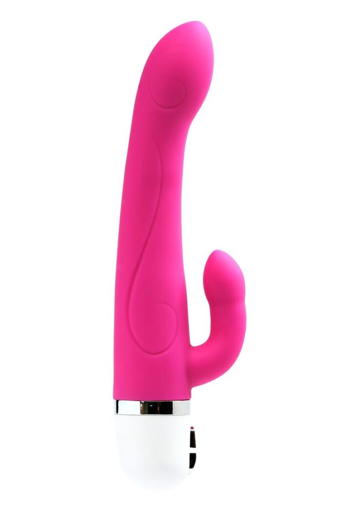 Wink VIBE tickles and targets your hot spots. Designed to stimulate your G-spot with a gently curved head while you electrify your clitoris with a flexible rabbit tickler. This dual motored vibe is perfectly paired for deeply satisfying pleasures.  PRODUCT FEATURES  Two powerful motors 12+3 vibration modes One button easy control Extremely quiet velvety smooth silicone Designed for G-spot and clitoral pleasures Waterproof 2 x AAA (not included) Running time:  2 hours   Dimensions: Length:  8.46 in. Max Diameter:  1.37 in.