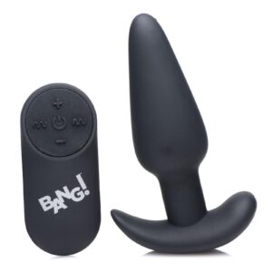 Add a touch of velvet to fill your backdoor with this remote-controlled silicone butt plug! The classic tapered design makes it easy to  this butt plug for a satisfying filling without an uncomfortable entry. This traditionally shaped plug features a powerful motor to vibe and buzz your hole! Excellent for beginners and experts alike