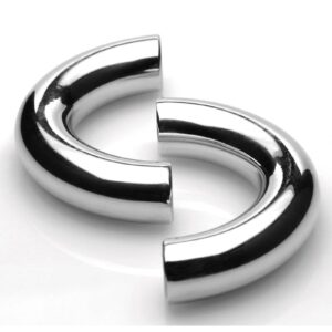 Magnify your manhood with this Stainless Steel Magnetic Cock Ring! This weighty cock ring is designed to enhance your package and your pleasure - wrap your cock and balls and increase blood flow to your member for a harder