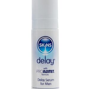 Skins Natural Delay Serum 30ml 1 in 3 men will experience Premature Ejaculation (PE) at some point during their lives. This is likely to have an effect on their mental health and personal wellness. Skins Delayandreg; gives retailers and e-tailers the opportunity to offer men an all-natural
