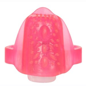 Vibrating tongue teasers. Stretchy and comfortable vibrating tongue teaser. Slip onto your tongue for enhanced oral play. Body-safe material. Batteries included.