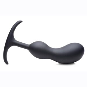 These comfortable weighted butt plugs hit hard and deep! These Heavy Hitter Comfort Plugs are curved for P-spot stimulation and designed for all day comfort - the round and tapered body s easily while the narrow neck flexible base move with your butt cheeks so you can play for extended sessions without discomfort. Made with premium