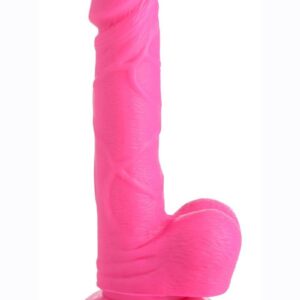 This poppin colorful dildo is ready to be popped inside for your pleasure! Its veiny shaft and realistic balls are perfect for fantasy play! The suction cup base allows you to enjoy this toy hands-free by placing it firmly on any flat surface and riding it to ecstasy!For play with a partner