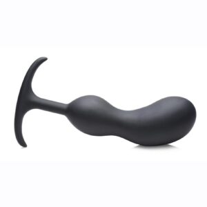 Take a Heavy Hit to your backdoor - this curved comfort plug is crafted to fill your ass and rub your prostate with its velvety exterior and heavy metal weightiness! This premium butt plug is ergonomically shaped to fill your booty with two bulbs
