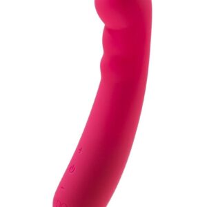 Midori rechargeable G-Spot vibe boasts 10 powerful vibration modes with 6 intensity levels. Made of velvety smooth silicone with a flexible