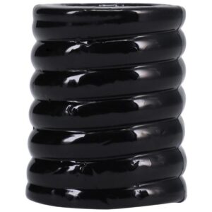 The unique elongated shape of The Cage helps maintain extra hard erections while adding extra girth. The ribbed texture adds enhanced stimulation for your partner. This TPE material allows for a light stretch to get it placed right. Rock Solid cock rings enhance size and thickness for longer