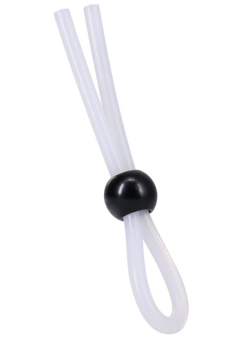 Rock Solid The Lasso Single Lock Adjustable Silicone Cock Tie - White - Image 3