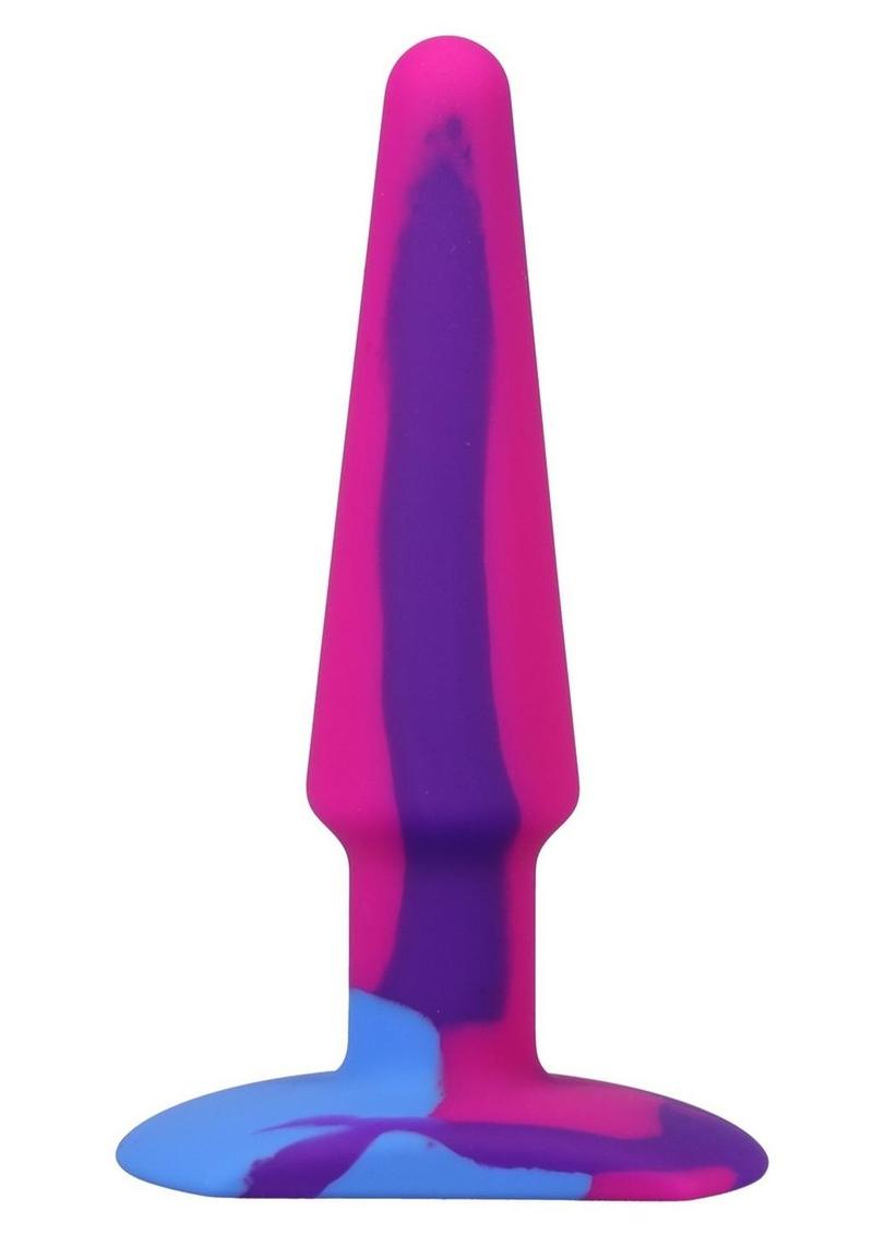 The A-Play Groovy is a soft multi-colored anal plug made of health-grade silicone. Its tapered tip and wide base make for safe